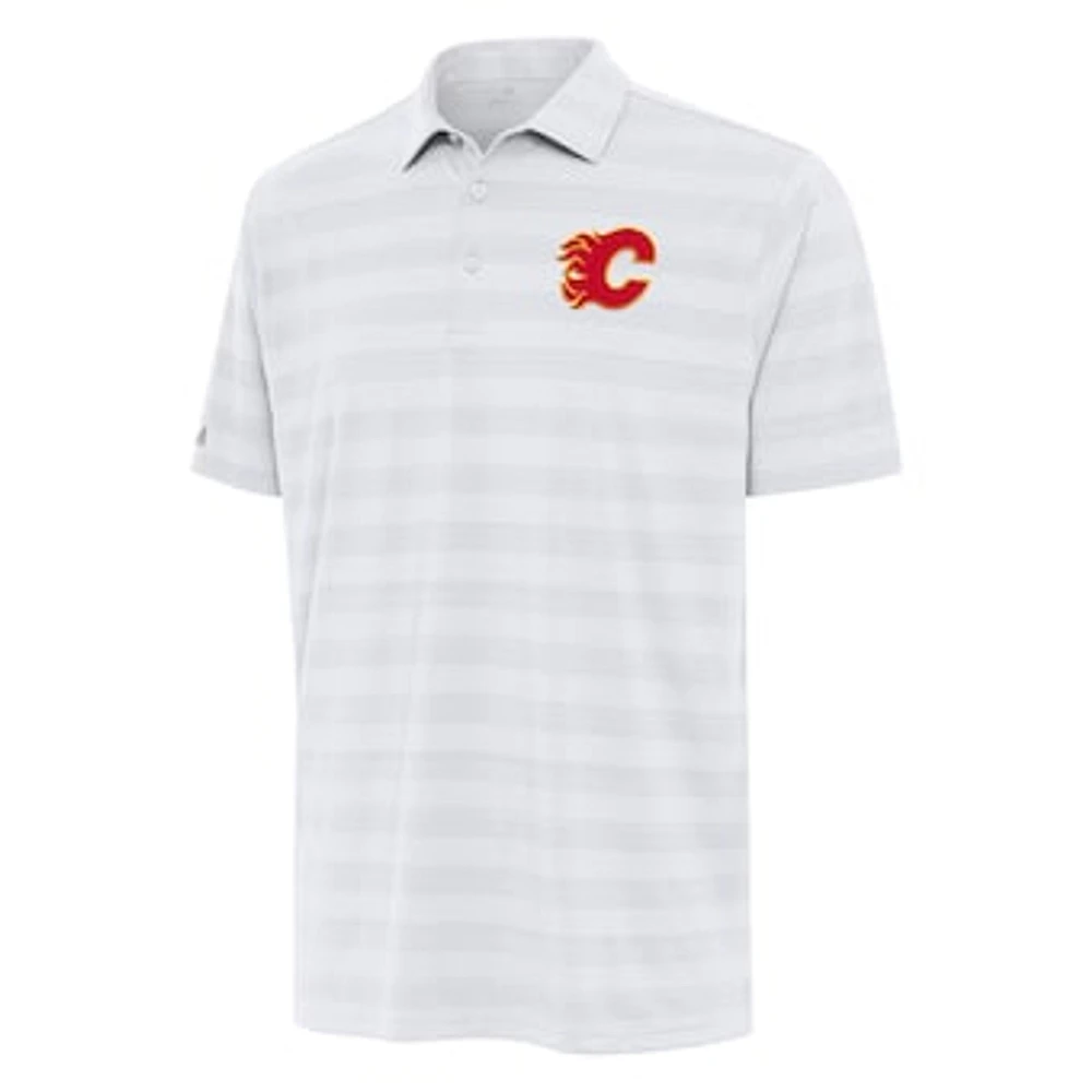 Men's Antigua White Calgary Flames Tunnel Polo