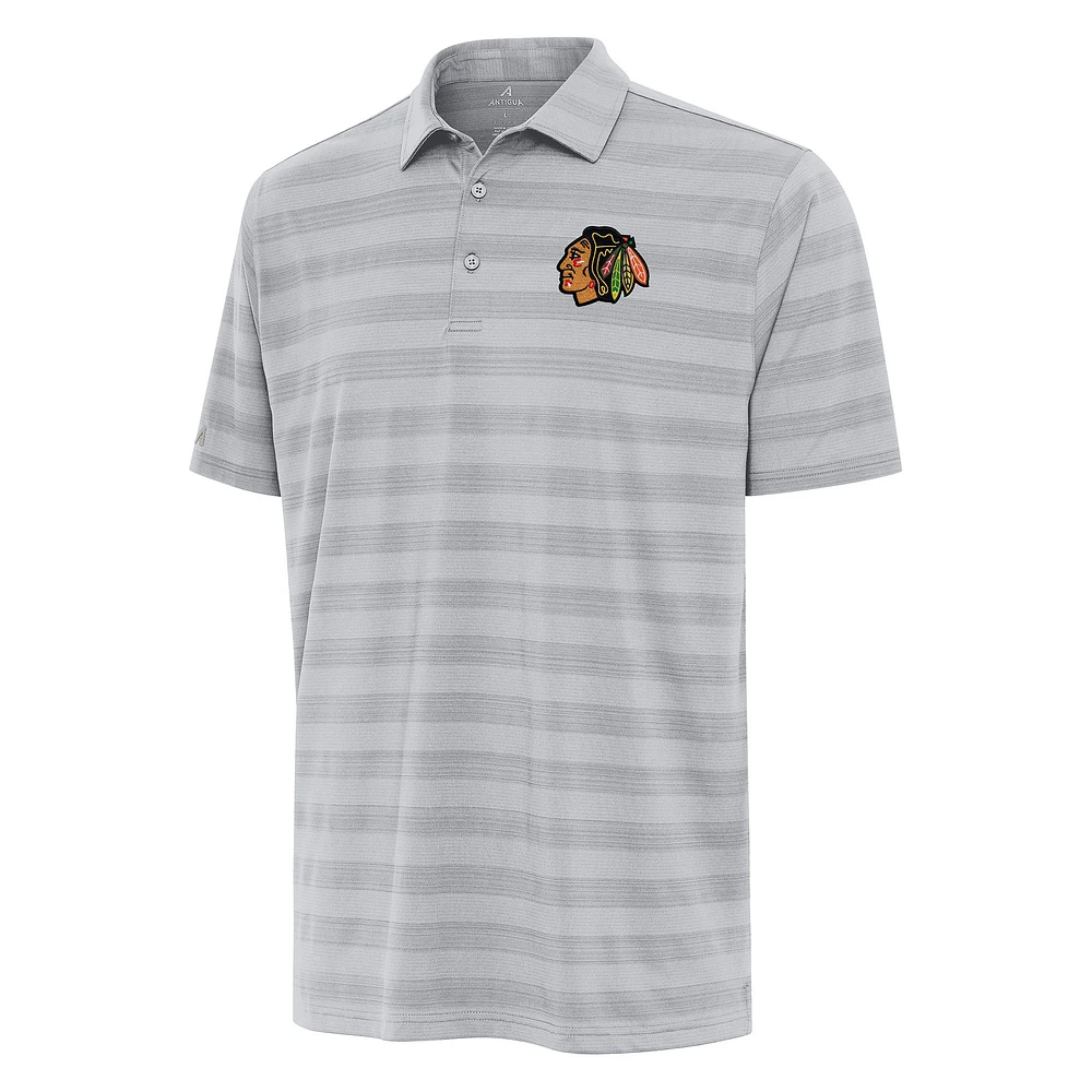 Men's Antigua Gray Chicago Blackhawks Tunnel Polo