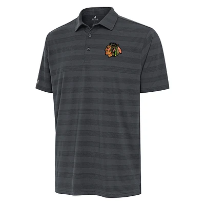 Men's Antigua Pewter Chicago Blackhawks Tunnel Polo
