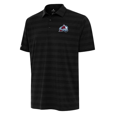 Men's Antigua Black Colorado Avalanche Tunnel Polo