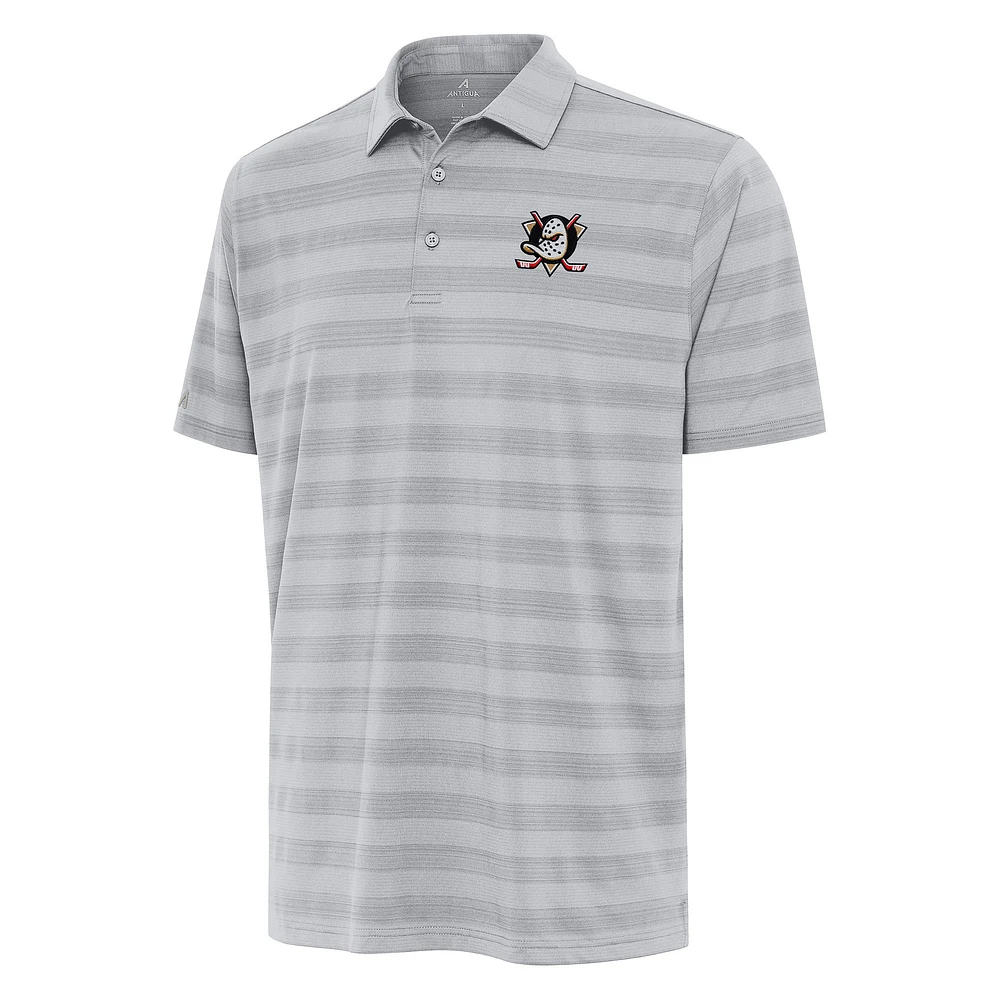 Men's Antigua Gray Anaheim Ducks Tunnel Polo