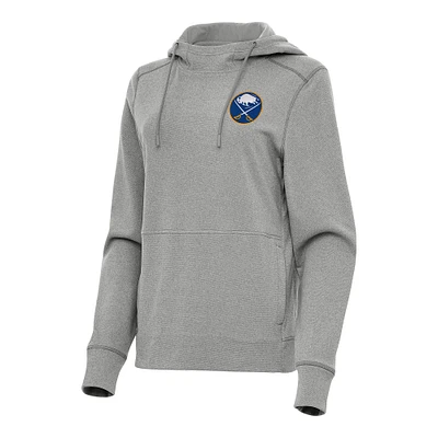 Women's Antigua Heather Gray Buffalo Sabres Justice Pullover Hoodie