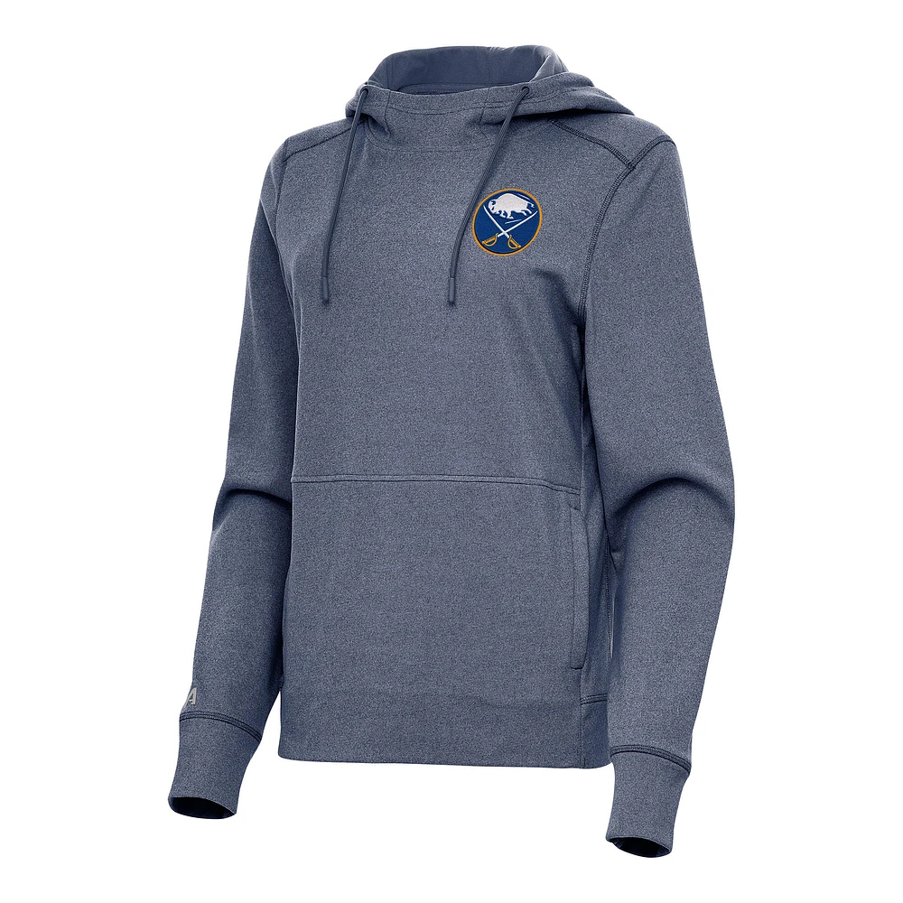 Women's Antigua Heather Navy Buffalo Sabres Justice Pullover Hoodie