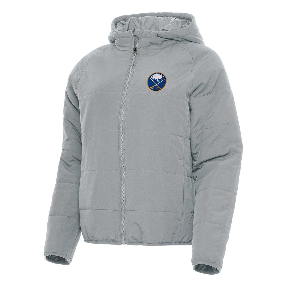 Women's Antigua Gray Buffalo Sabres Universe Full-Zip Puffer Jacket