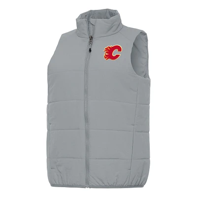 Women's Antigua Gray Calgary Flames Experience Full-Zip Vest