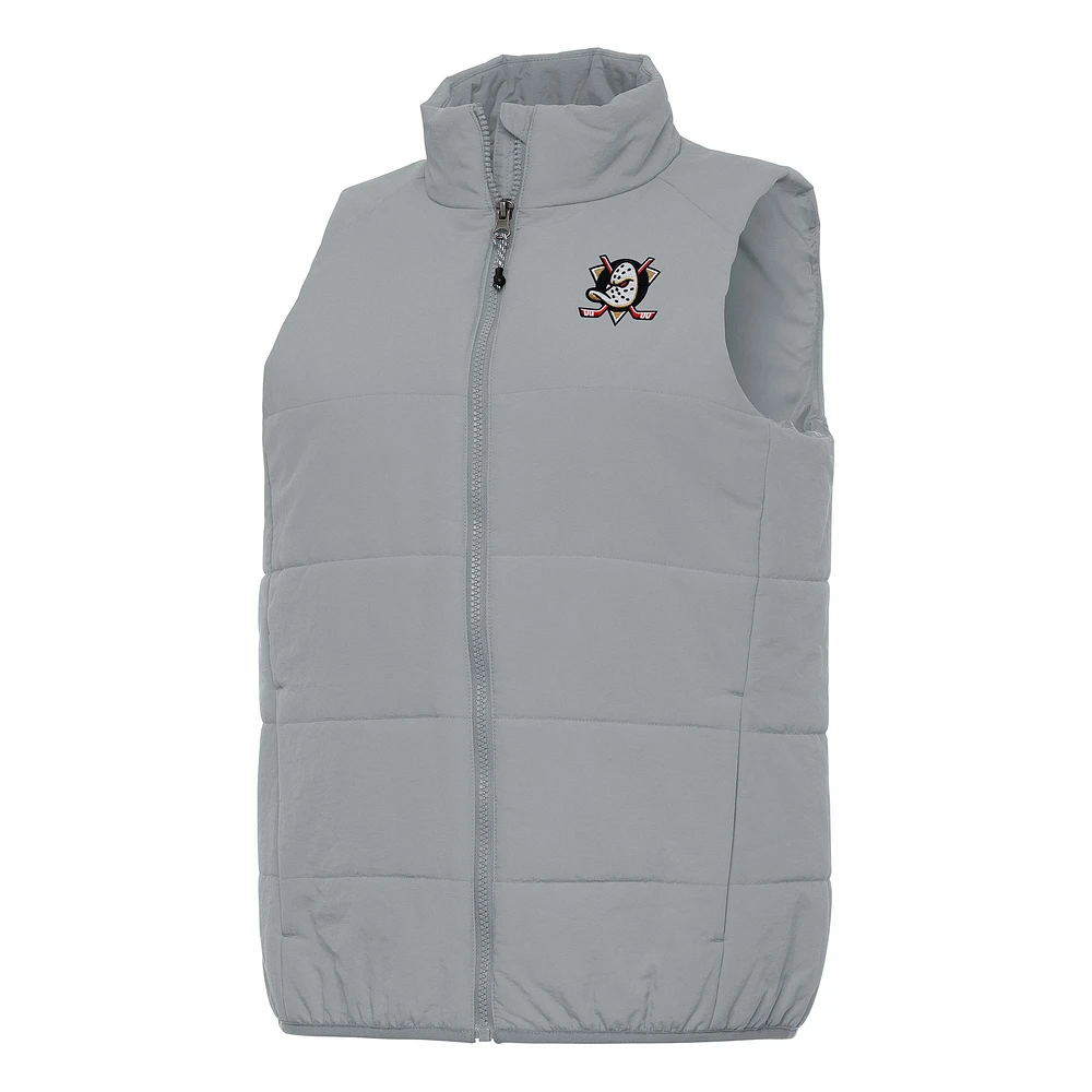 Women's Antigua Gray Anaheim Ducks Experience Full-Zip Vest