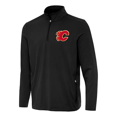 Men's Antigua Calgary Flames Perilous Quarter-Zip Sweatshirt