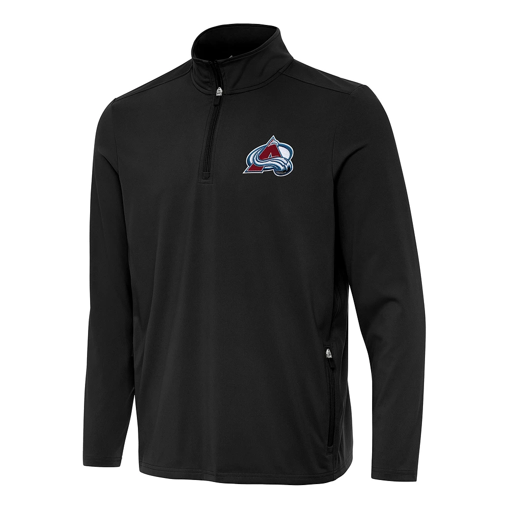 Men's Antigua Black Colorado Avalanche Perilous Quarter-Zip Sweatshirt