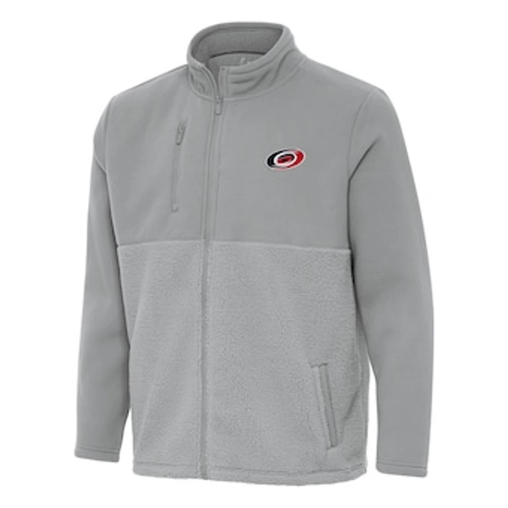 Men's Antigua Gray Carolina Hurricanes Daily Fused Full-Zip Jacket
