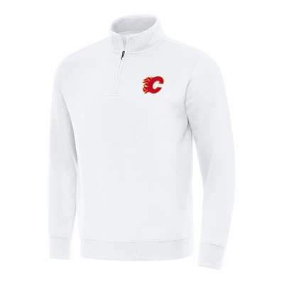 Men's Antigua Calgary Flames Victory Quarter-Zip Mock Sweatshirt
