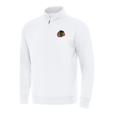 Men's Antigua Chicago Blackhawks Victory Quarter-Zip Mock Sweatshirt