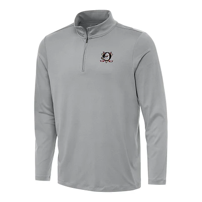 Men's Antigua Gray Anaheim Ducks Reprocess Quarter-Zip Top