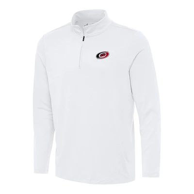 Men's Antigua White Carolina Hurricanes Reprocess Quarter-Zip Top