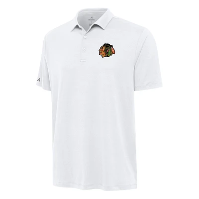 Men's Antigua White Chicago Blackhawks Reprocess Polo