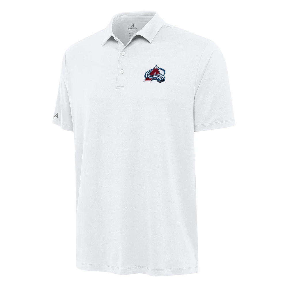 Men's Antigua White Colorado Avalanche Reprocess Polo