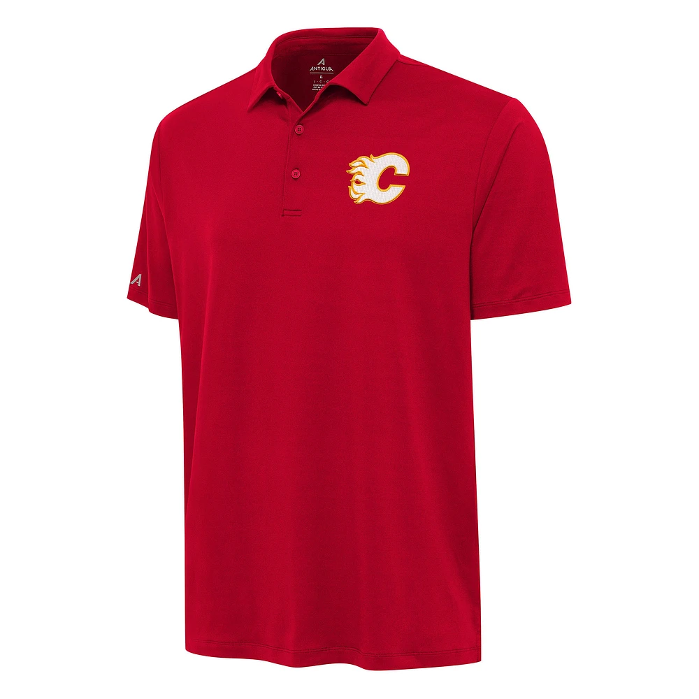Men's Antigua Red Calgary Flames Reprocess Polo