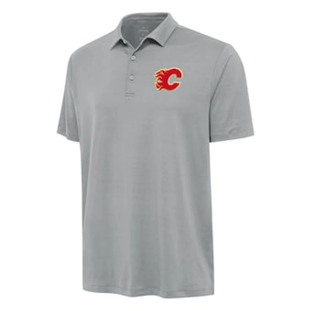 Men's Antigua Gray Calgary Flames Reprocess Polo