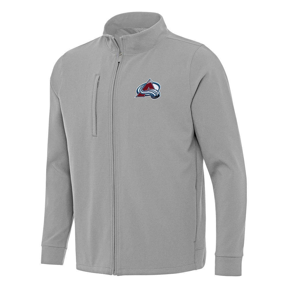 Men's Antigua Gray Colorado Avalanche Regard Full-Zip Jacket