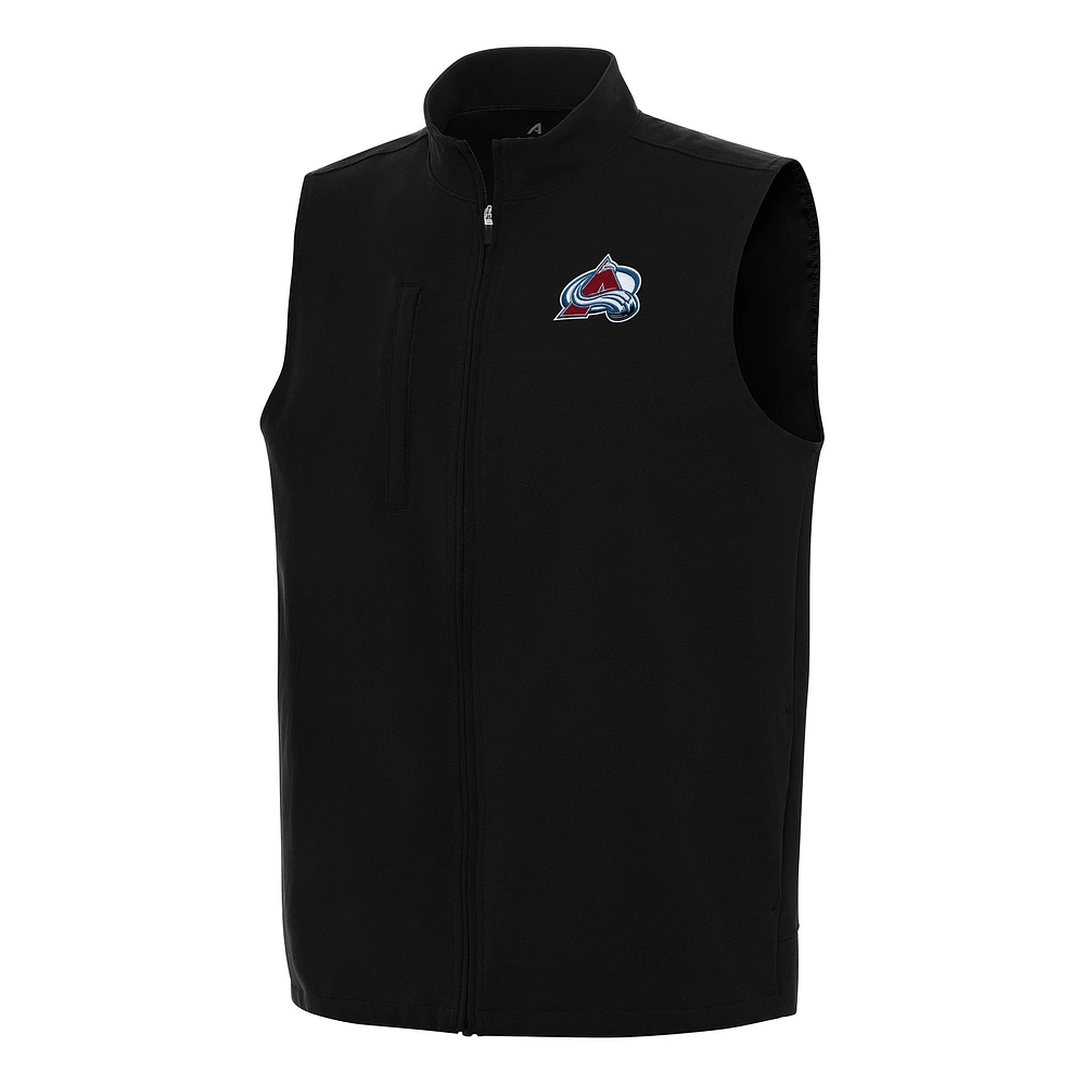 Men's Antigua Black Colorado Avalanche Regard Full-Zip Vest