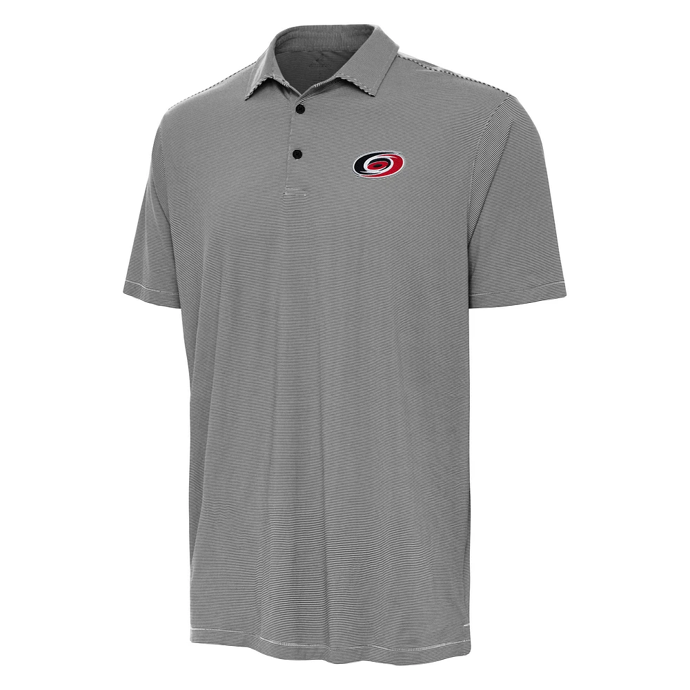 Men's Antigua Black Carolina Hurricanes Twine Polo