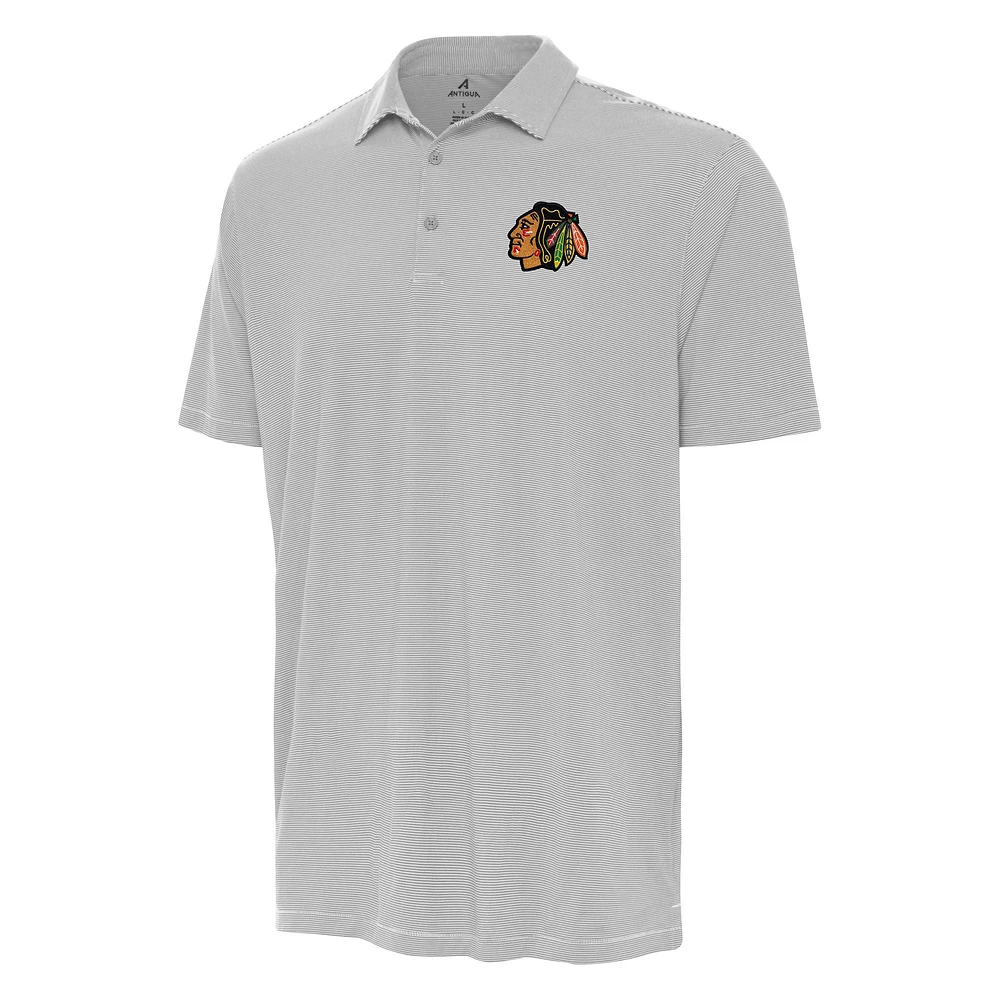 Men's Antigua Gray Chicago Blackhawks Twine Polo
