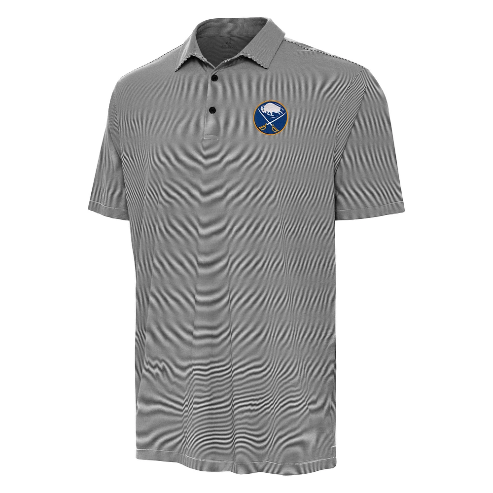 Men's Antigua Black Buffalo Sabres Twine Polo