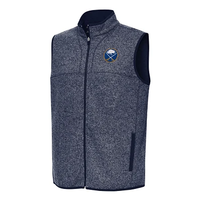 Men's Antigua Heather Navy Buffalo Sabres Fortune Full-Zip Vest