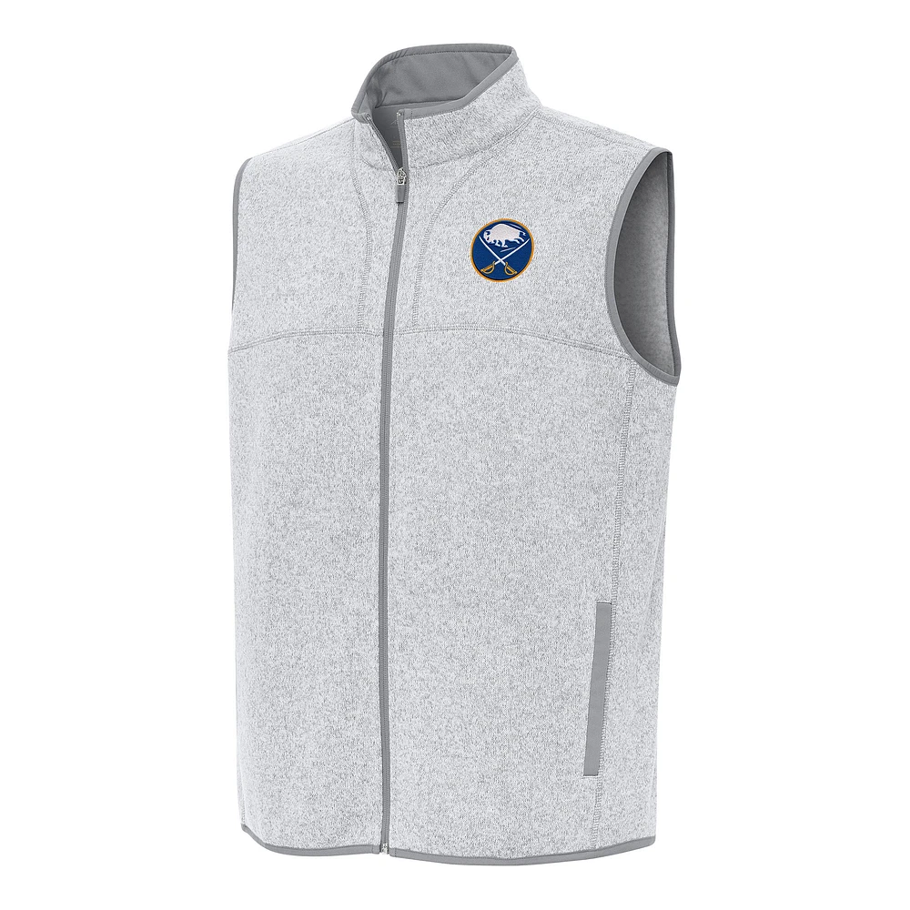 Men's Antigua Heather Gray Buffalo Sabres Fortune Full-Zip Vest