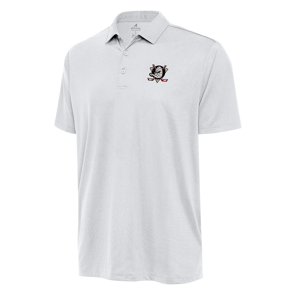 Men's Antigua White Anaheim Ducks Ellipse Polo