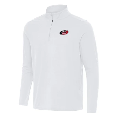 Men's Antigua White Carolina Hurricanes Intent Quarter-Zip Top