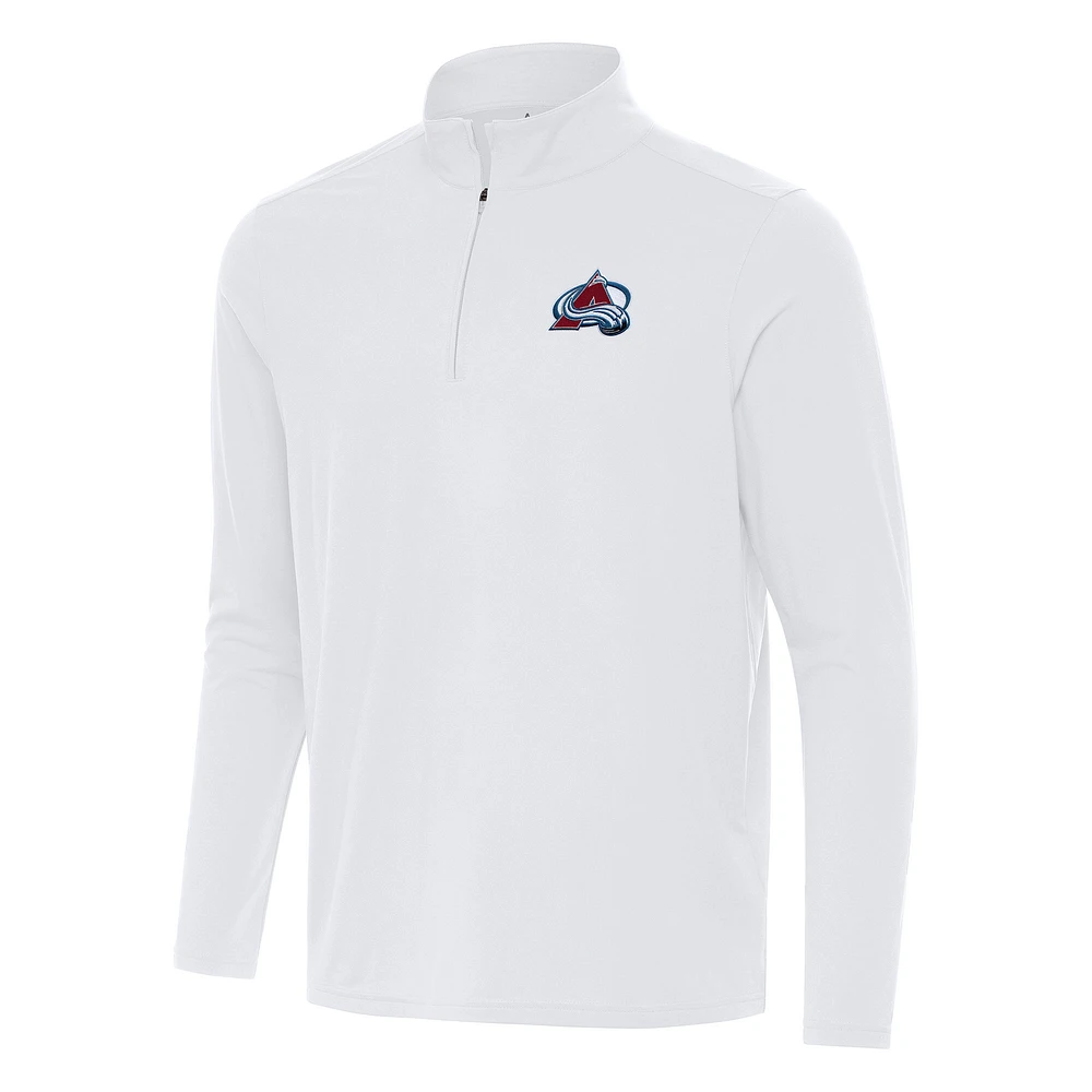Men's Antigua White Colorado Avalanche Intent Quarter-Zip Top