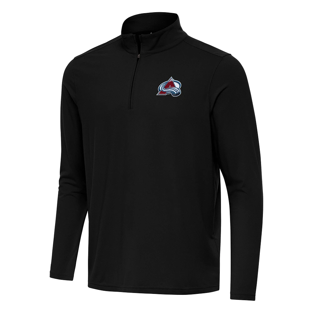 Men's Antigua Black Colorado Avalanche Intent Quarter-Zip Top