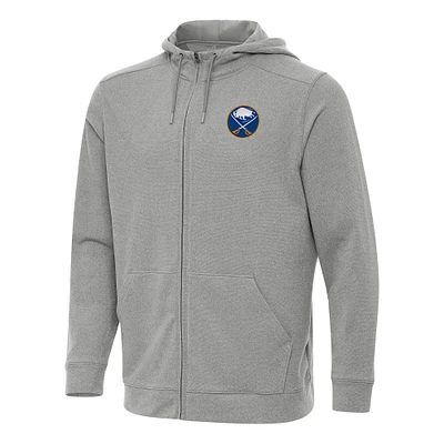 Men's Antigua Heather Buffalo Sabres Effortless Full-Zip Hoodie Jacket