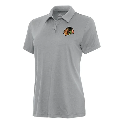 Women's Antigua Gray Chicago Blackhawks Reprocess Polo