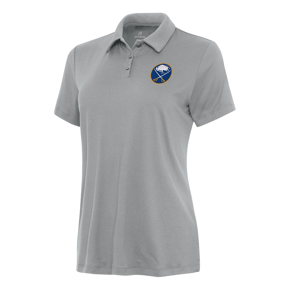 Women's Antigua Gray Buffalo Sabres Reprocess Polo