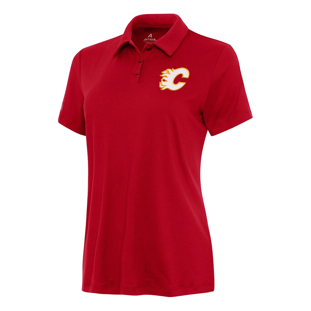 Women's Antigua Red Calgary Flames Reprocess Polo