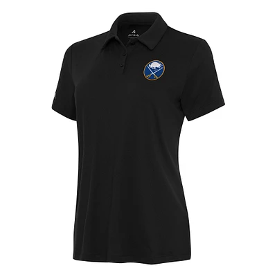 Women's Antigua Black Buffalo Sabres Reprocess Polo