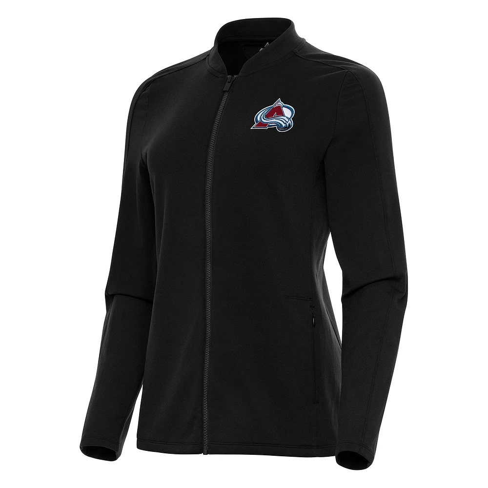 Women's Antigua Black Colorado Avalanche Continual Full-Zip Jacket
