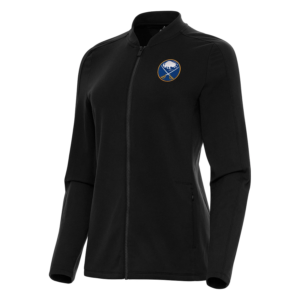 Women's Antigua Black Buffalo Sabres Continual Full-Zip Jacket