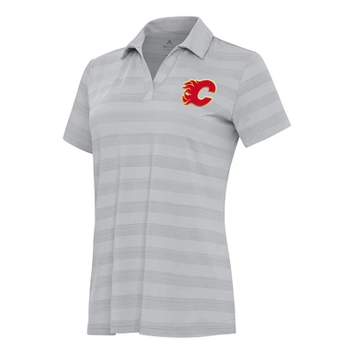 Women's Antigua Gray Calgary Flames Tunnel Polo