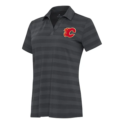 Women's Antigua Pewter Calgary Flames Tunnel Polo