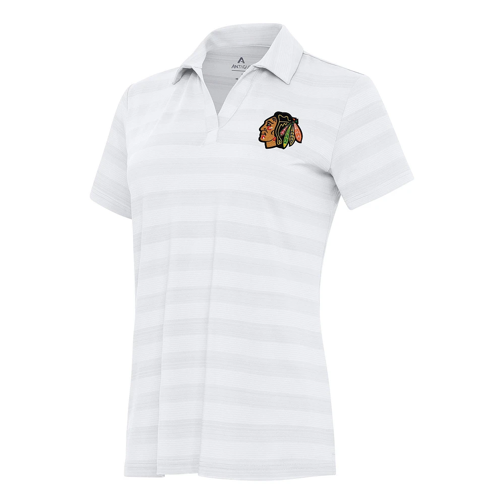 Women's Antigua White Chicago Blackhawks Tunnel Polo