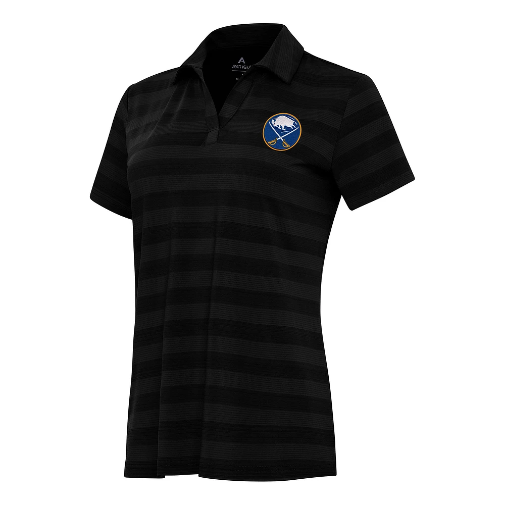 Women's Antigua Black Buffalo Sabres Tunnel Polo