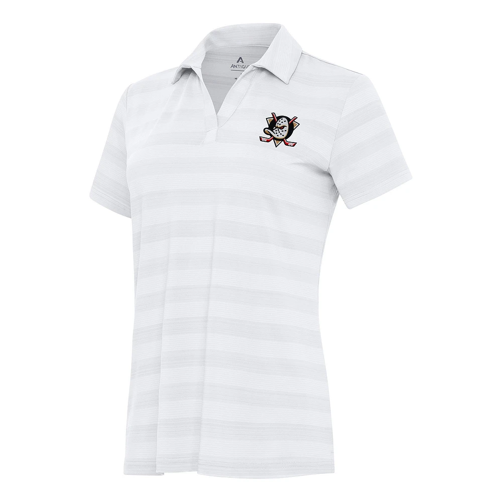 Women's Antigua White Anaheim Ducks Tunnel Polo
