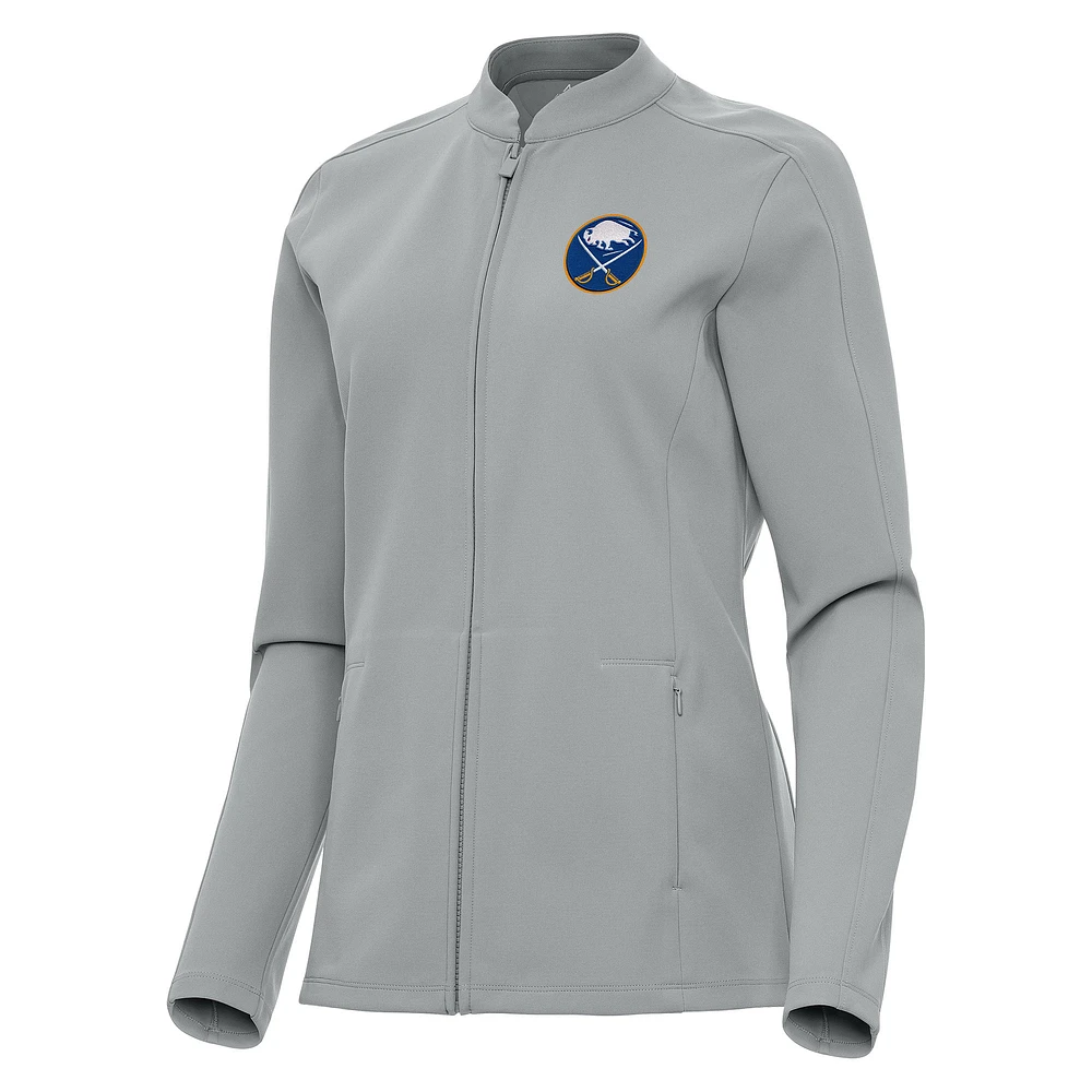 Women's Antigua Gray Buffalo Sabres Regard Full-Zip Jacket