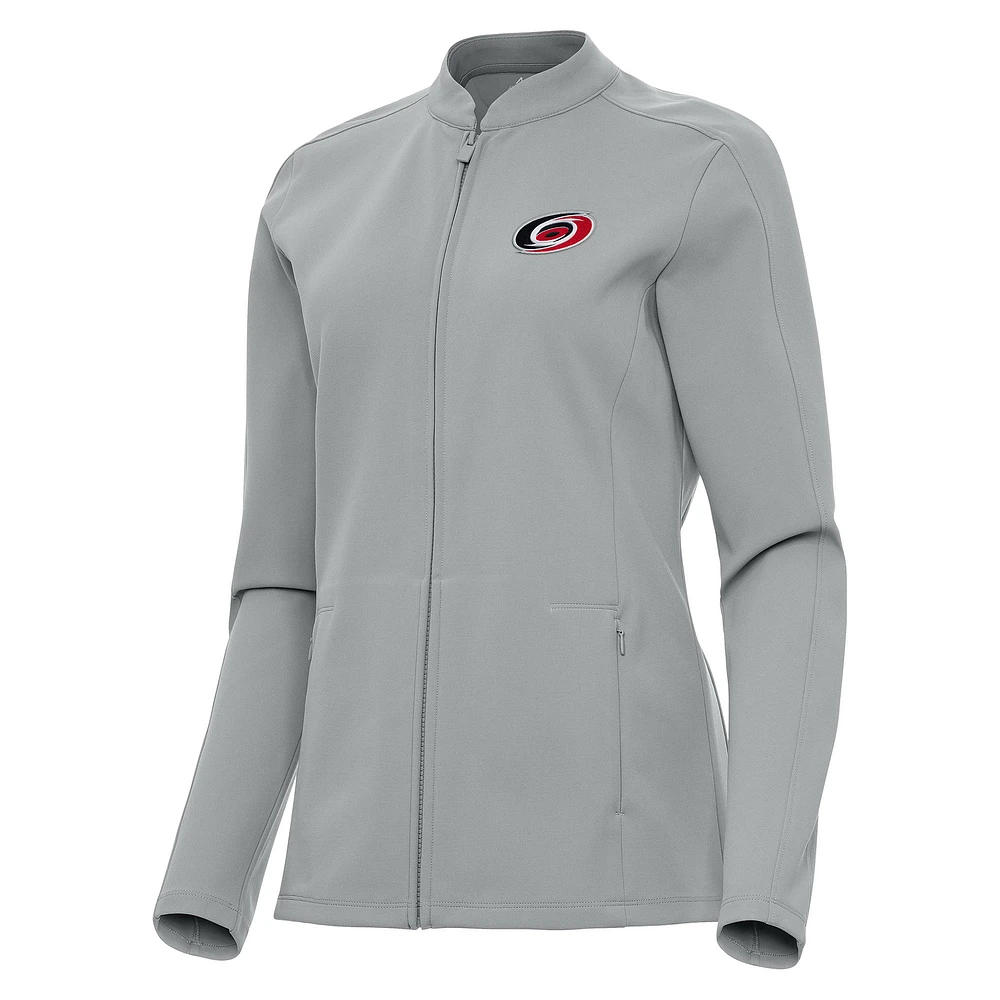 Women's Antigua Gray Carolina Hurricanes Regard Full-Zip Jacket
