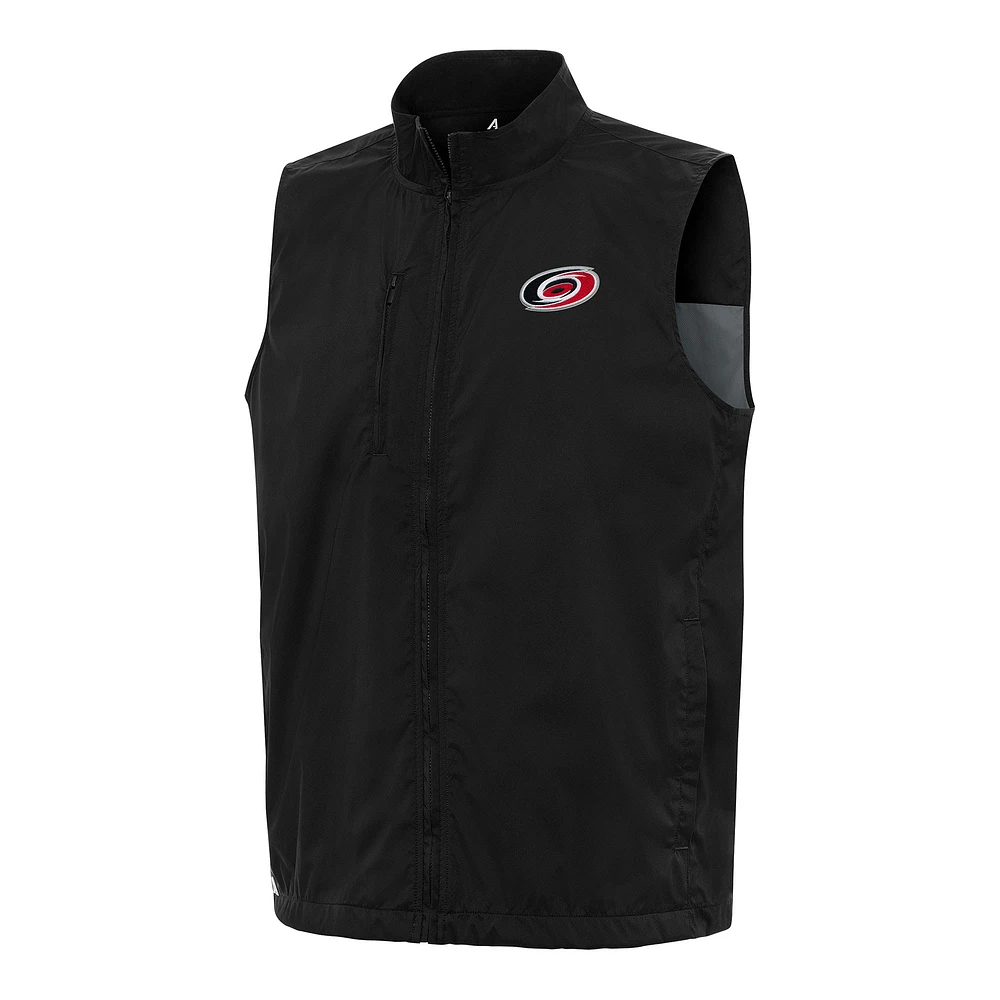 Men's Antigua Black Carolina Hurricanes Brisk Full-Zip Vest