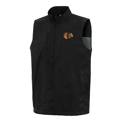 Men's Antigua  Black Chicago Blackhawks Brisk Full-Zip Vest