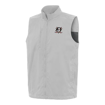 Men's Antigua  Heather Gray Anaheim Ducks Brisk Full-Zip Vest