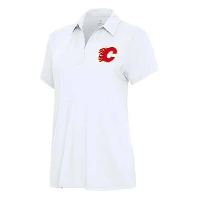 Women's Antigua White Calgary Flames Era Polo